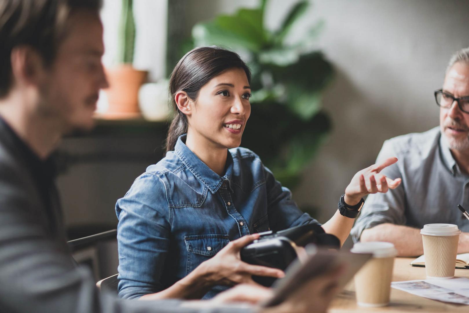 Woman leading a meeting